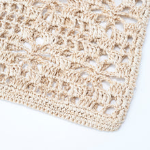 画像をギャラリービューアに読み込む, 手編み ナチュラル ラフィア エコバッグ