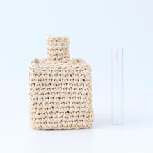 画像をギャラリービューアに読み込む, 手編み ナチュラル ラフィア インテリア バッグ 一輪挿し