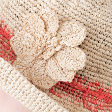 画像をギャラリービューアに読み込む, 手編み ナチュラル ラフィア フラワー コサージュ マダガスカル