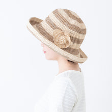 画像をギャラリービューアに読み込む, 手編み ナチュラル ラフィア フラワー コサージュ マダガスカル