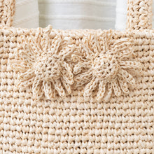 画像をギャラリービューアに読み込む, 手編み ナチュラル ラフィア フラワー コサージュ マダガスカル