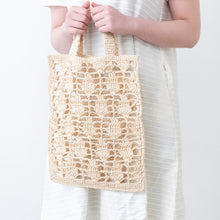 画像をギャラリービューアに読み込む, 手編み ナチュラル ラフィア エコバッグ