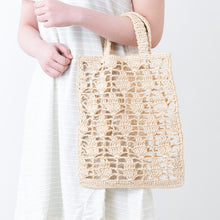 画像をギャラリービューアに読み込む, 手編み ナチュラル ラフィア エコバッグ