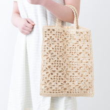 画像をギャラリービューアに読み込む, 手編み ナチュラル ラフィア エコバッグ