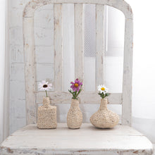 画像をギャラリービューアに読み込む, 手編み ナチュラル ラフィア インテリア バッグ 一輪挿し