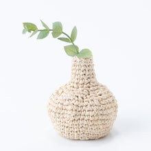 画像をギャラリービューアに読み込む, 手編み ナチュラル ラフィア インテリア バッグ 一輪挿し