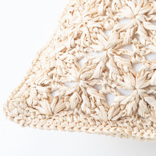 画像をギャラリービューアに読み込む, 手編み ナチュラル ラフィア インテリア アバカ クッション マダガスカル