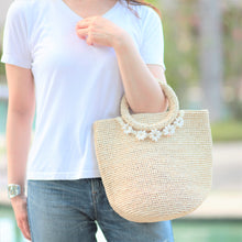 画像をギャラリービューアに読み込む, 手編み ナチュラル 天然 ラフィア バッグ マダガスカル
