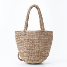 画像をギャラリービューアに読み込む, 手編み ナチュラル ラフィア 猫トート バッグ