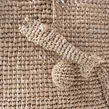 画像をギャラリービューアに読み込む, 手編み ナチュラル ラフィア 猫トート バッグ