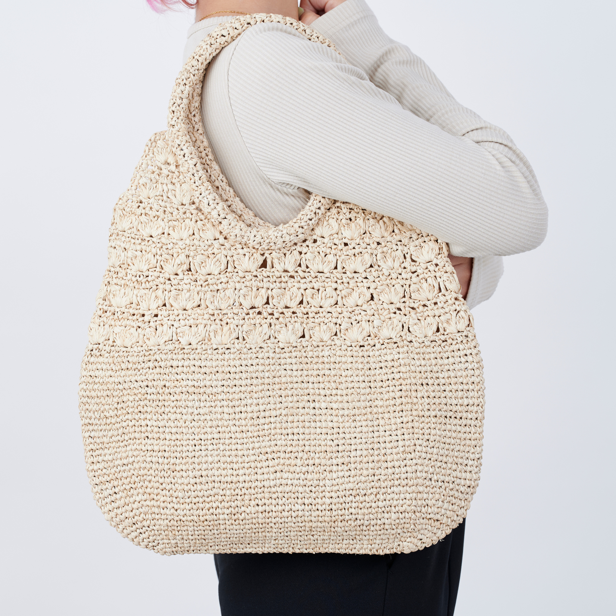 【美品】Sulci シェルビーズ ラフィア カゴバック ハンドバッグ 横浜高島屋Pop Up》 先日から開始しました 横浜高島屋のPop Upが
